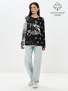 Лонгслив женский. Хлопок / Черный Аста Чёрный клевер