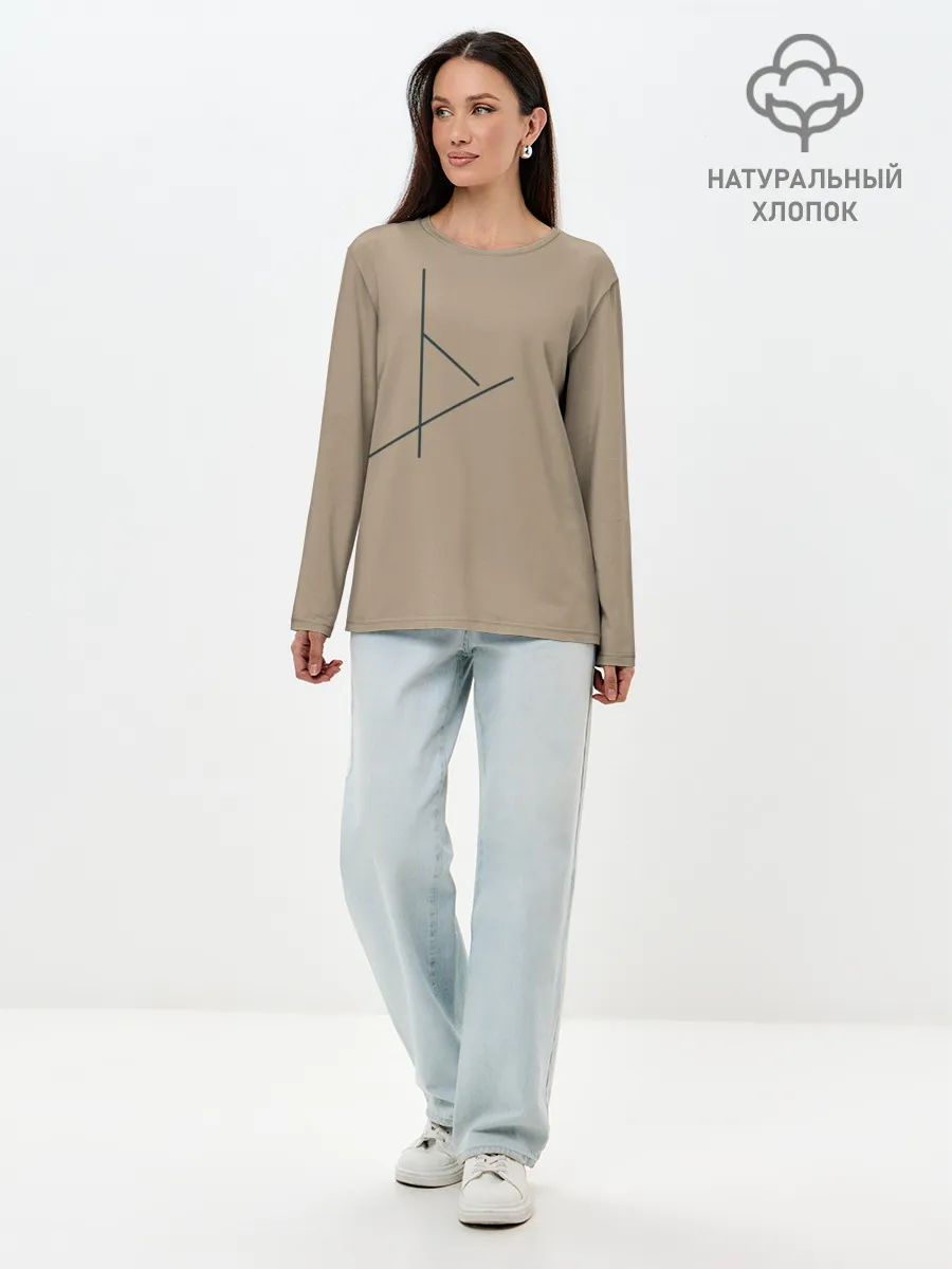 Лонгслив женский. Хлопок / Геометрия