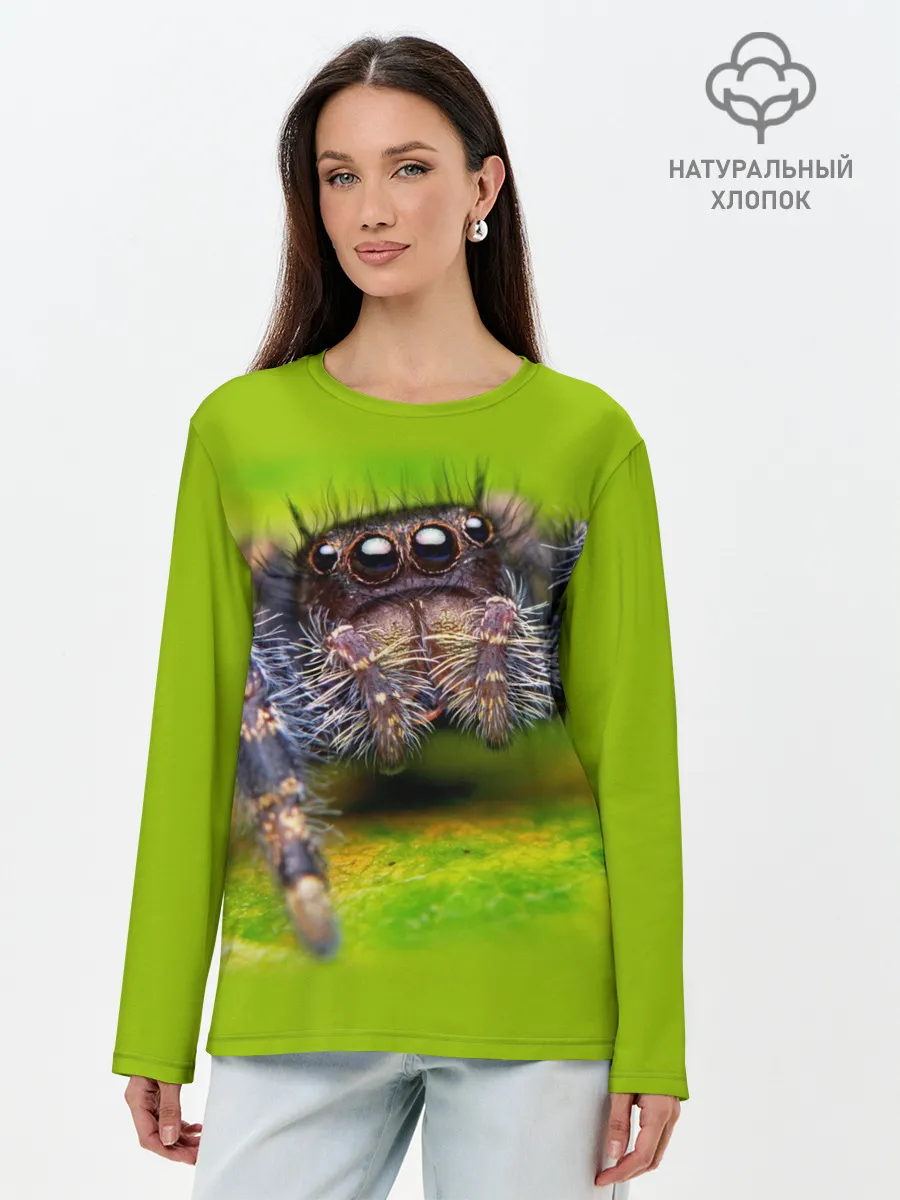 Лонгслив женский. Хлопок / ПАУК МАКРО
