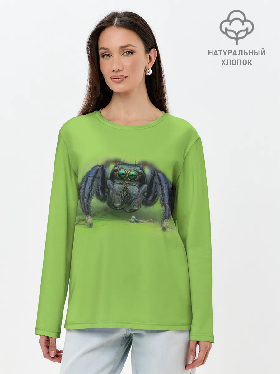Лонгслив женский. Хлопок / ПАУК С ГЛАЗКАМИ