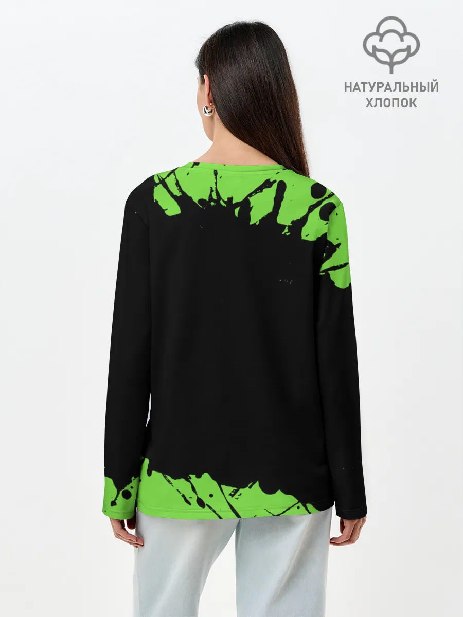 Лонгслив женский. Хлопок / Поп Ит / Симпл Димпл - Краска