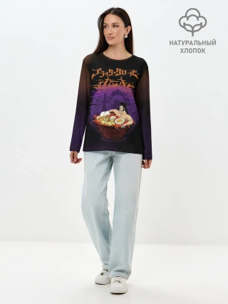 Лонгслив женский. Хлопок / Ями Сукехиро Чёрный клевер