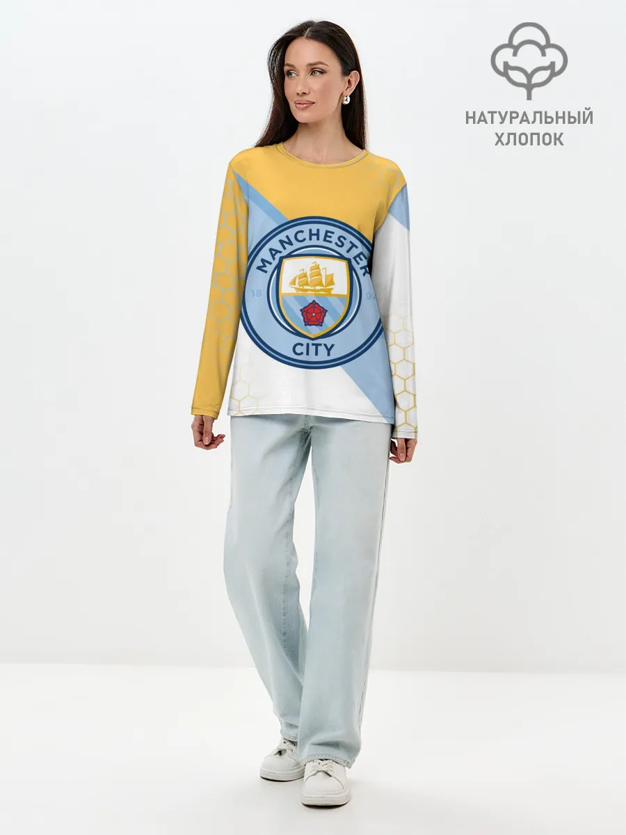 Лонгслив женский. Хлопок / MANCHESTER CITY / МАНЧЕСТЕР