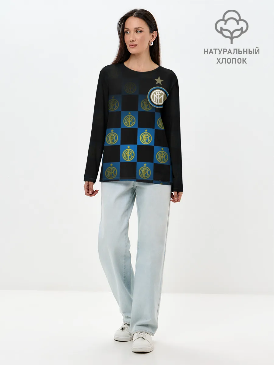 Лонгслив женский. Хлопок / ИНТЕР МИЛАН / INTER MILAN