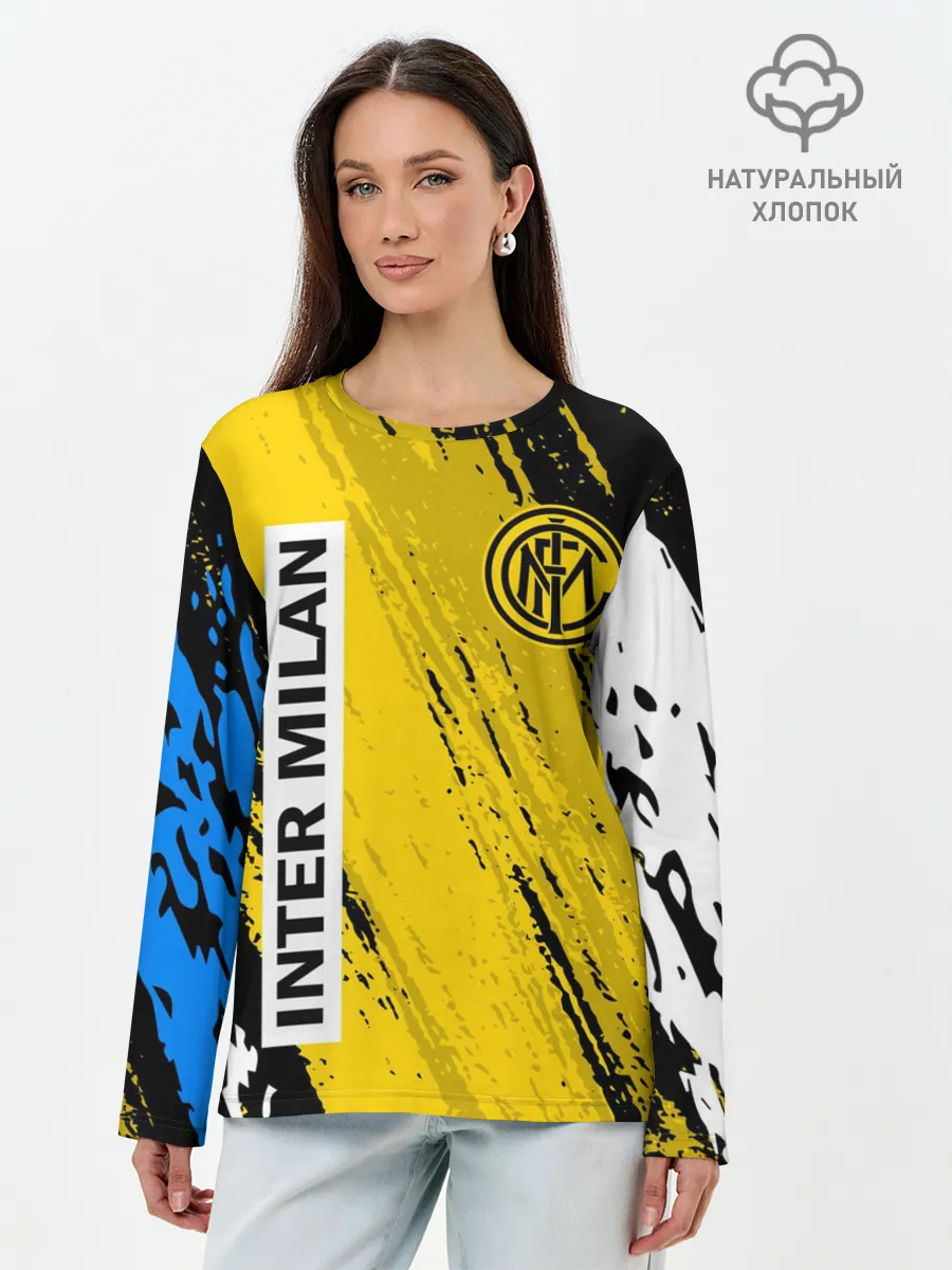 Лонгслив женский. Хлопок / ИНТЕР МИЛАН / INTER MILAN