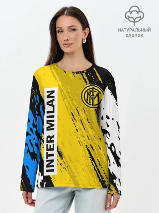 Лонгслив женский. Хлопок / ИНТЕР МИЛАН / INTER MILAN
