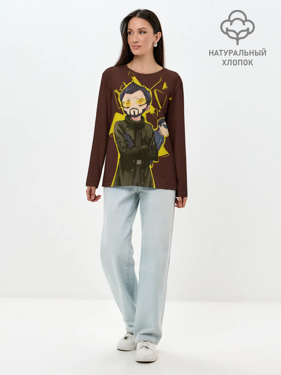 Лонгслив женский. Хлопок / Anime Adam Jensen