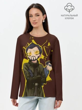 Лонгслив женский. Хлопок / Anime Adam Jensen