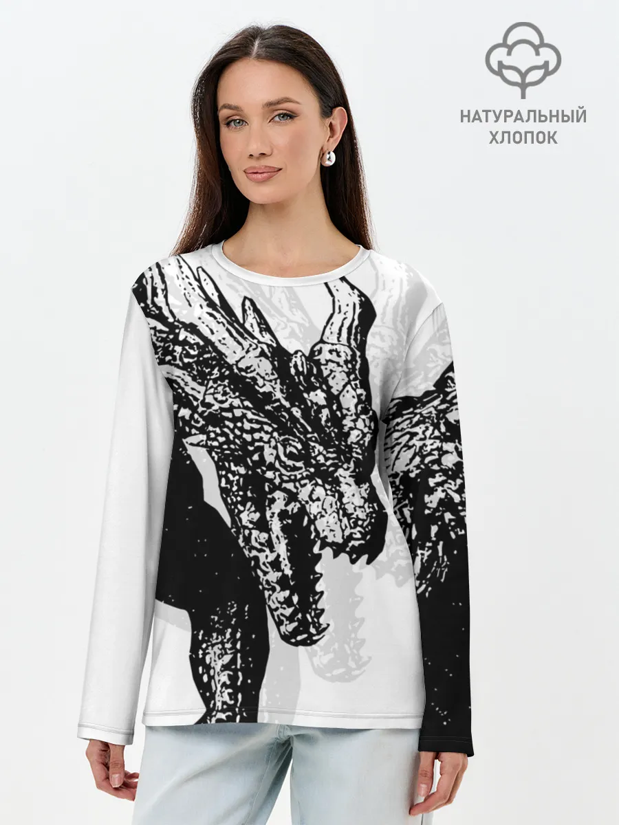 Лонгслив женский. Хлопок / Dragon