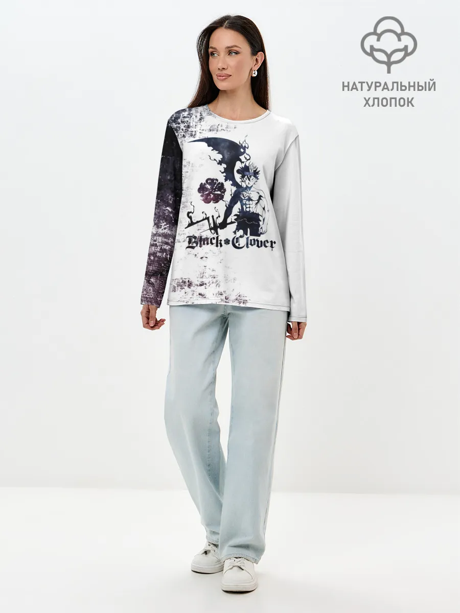 Лонгслив женский. Хлопок / Чёрный демонический Аста Либе