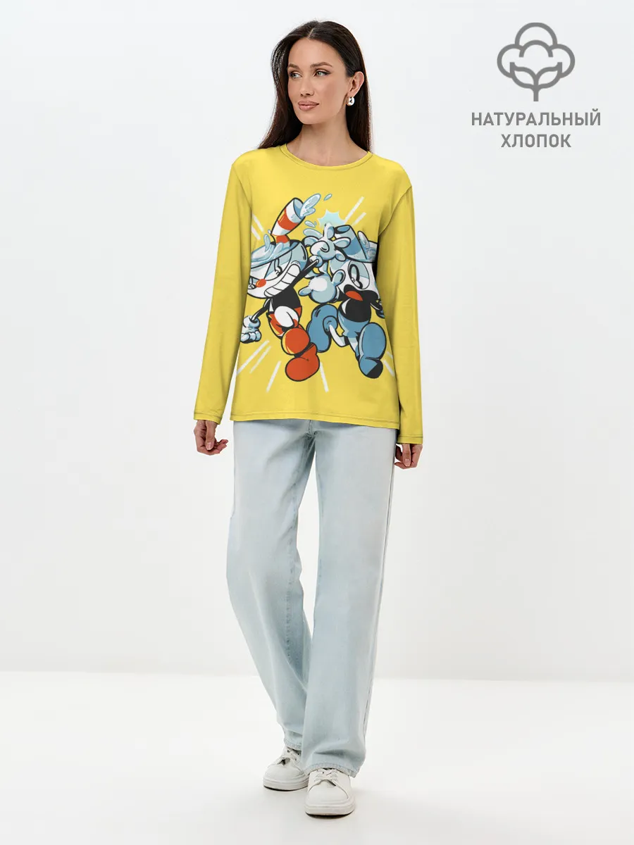 Лонгслив женский. Хлопок / Cuphead bros