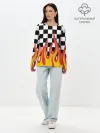 Лонгслив женский. Хлопок / ОГОНЬ / УЗОР / PATTERN