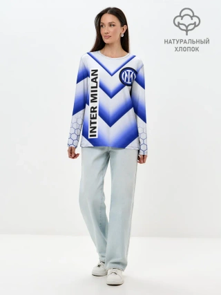 Лонгслив женский. Хлопок / ИНТЕР МИЛАН / INTER MILAN