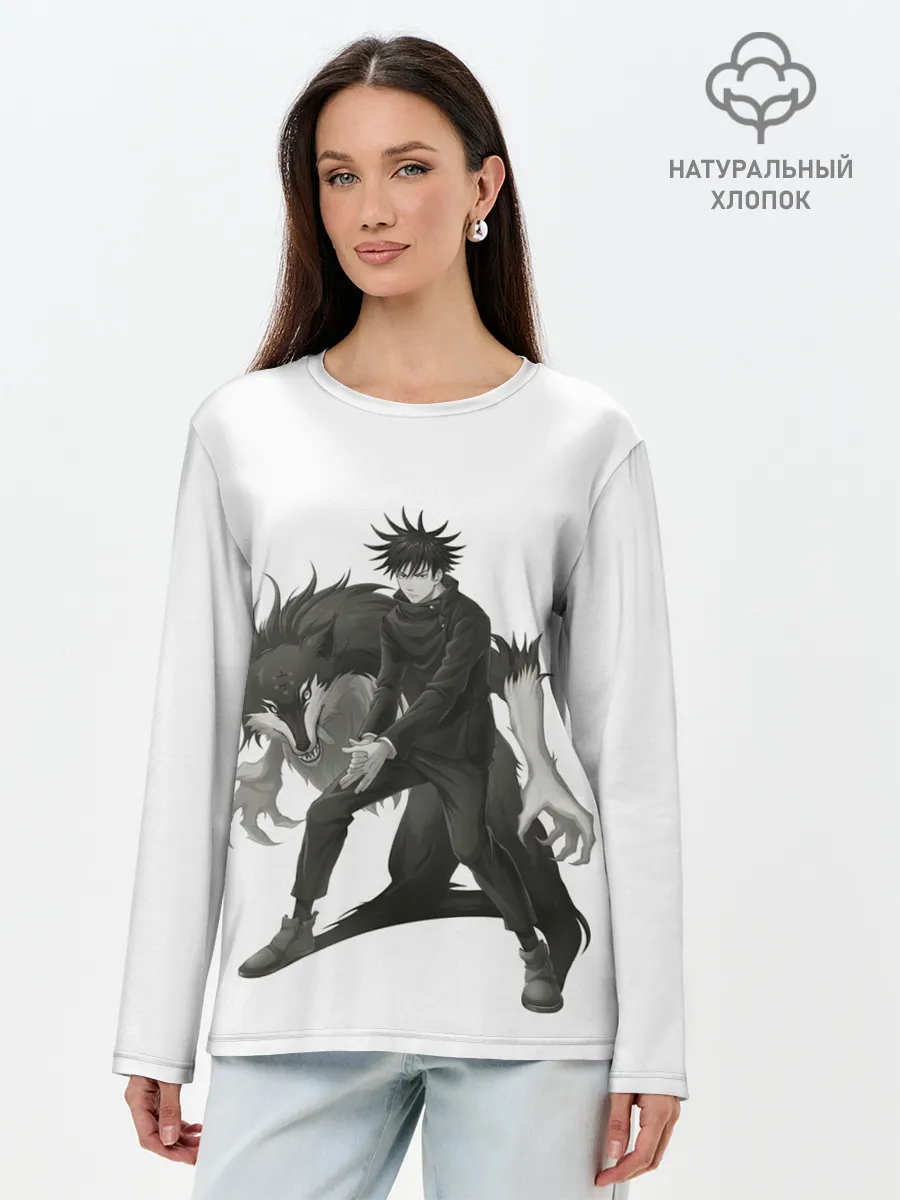 Лонгслив женский. Хлопок / Фушигуро Мегуми