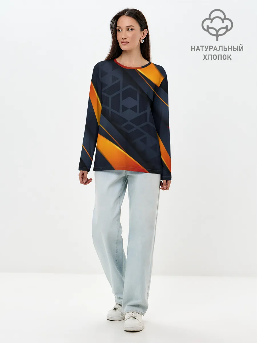 Лонгслив женский. Хлопок / BLACK ORANGE