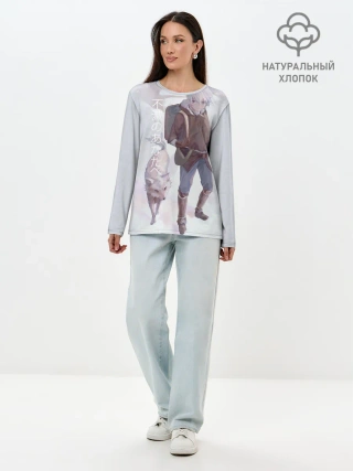 Лонгслив женский. Хлопок / Для тебя бессмертный аниме