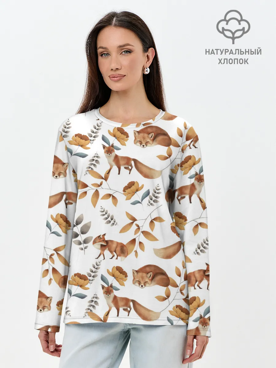 Лонгслив женский. Хлопок / Лиса
