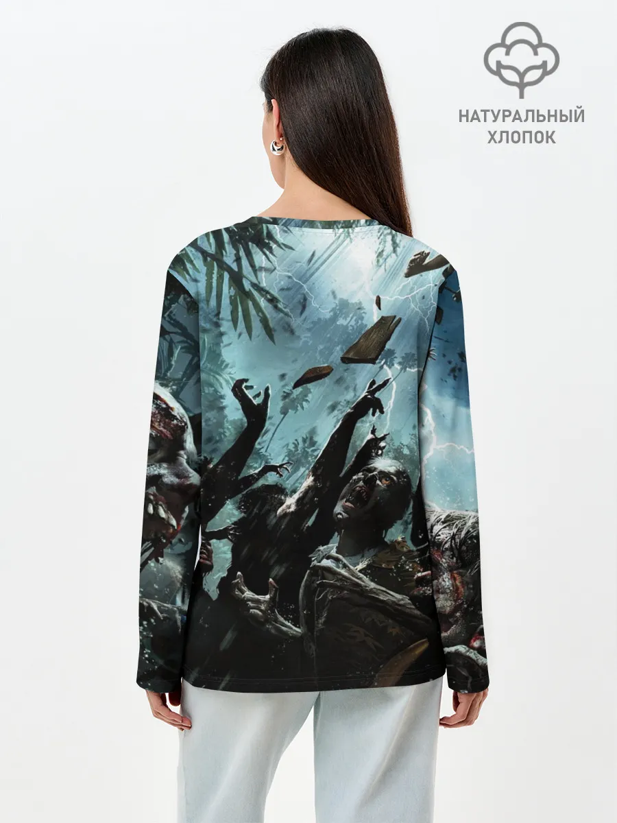Лонгслив женский. Хлопок / Кровожадные зомби | Zombie