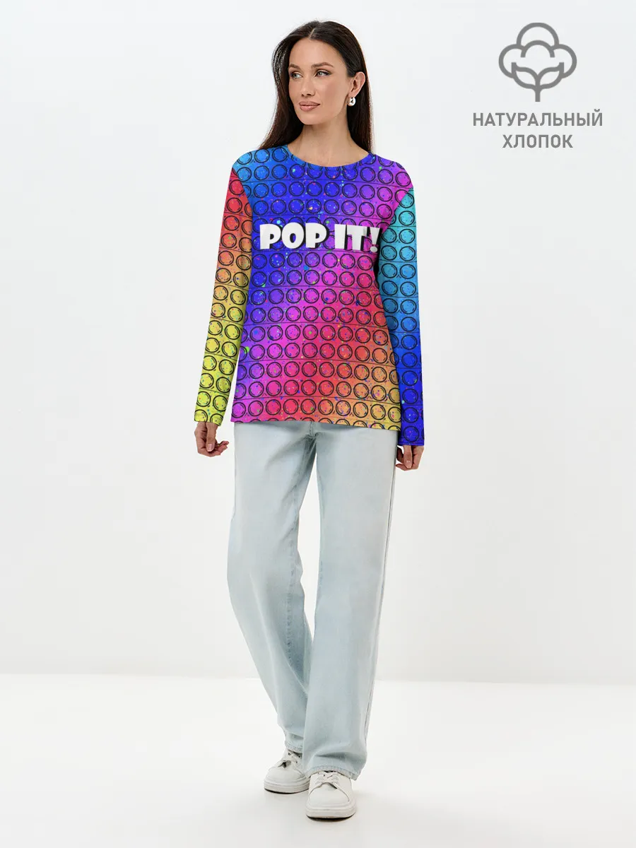 Лонгслив женский. Хлопок / Pop It!/ Simple Dimple