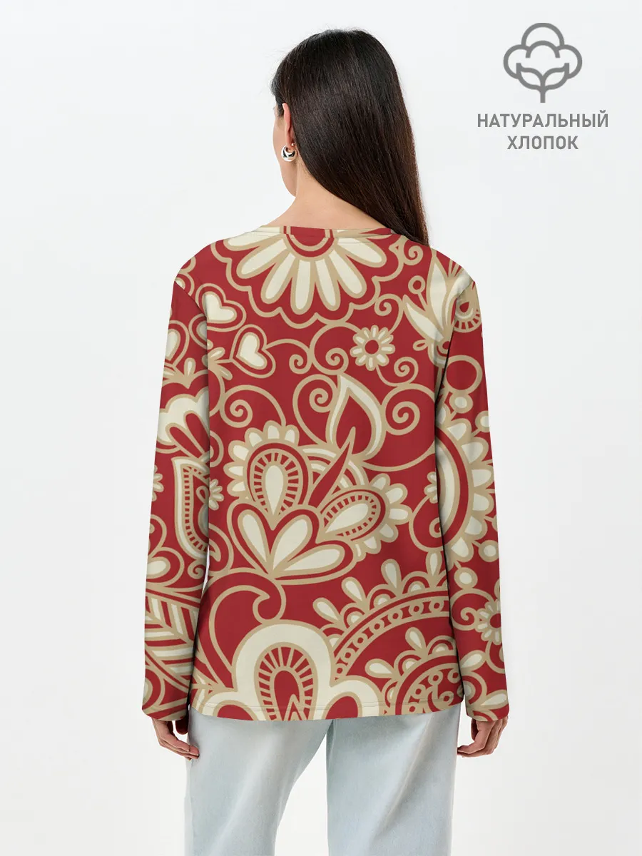 Лонгслив женский. Хлопок / КрасиВая ХохЛома