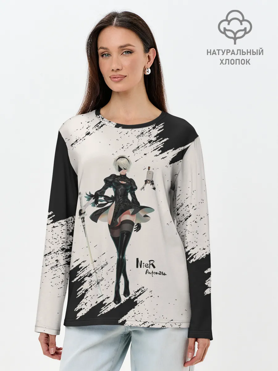 Лонгслив женский. Хлопок / Ниэр | Nier Automata