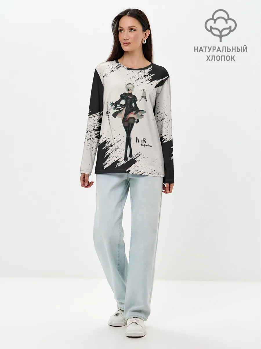 Лонгслив женский. Хлопок / Ниэр | Nier Automata