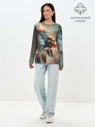 Лонгслив женский. Хлопок / 2B | Nier Automata