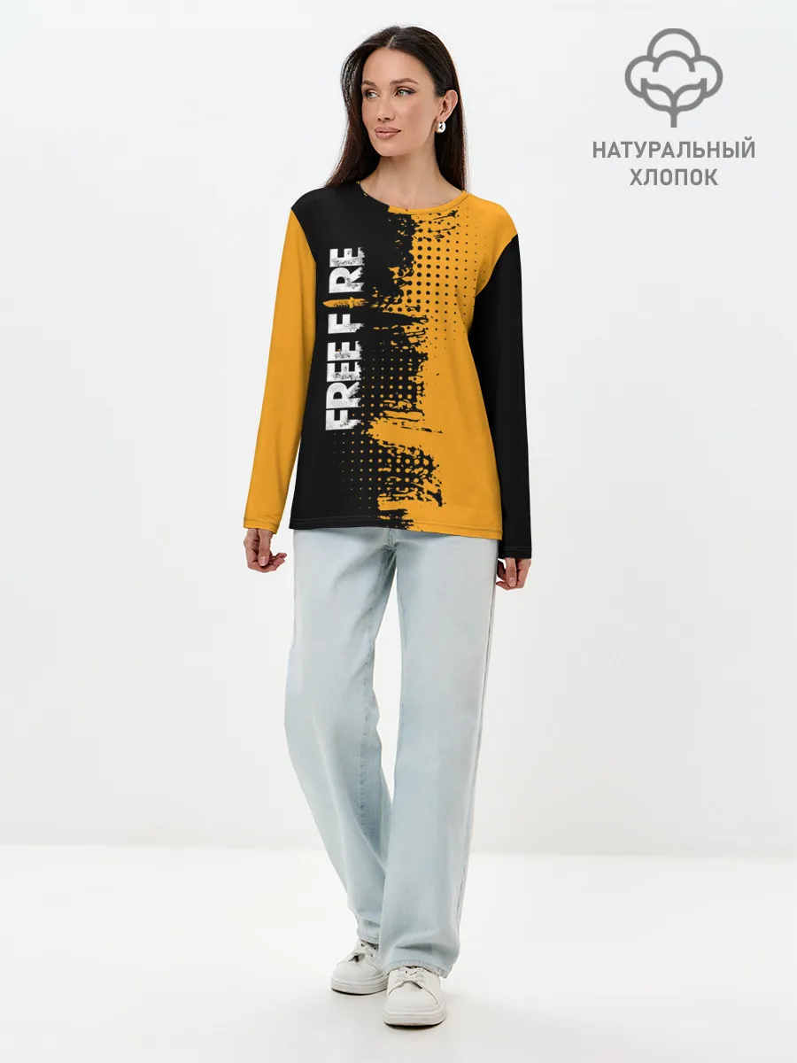 Лонгслив женский. Хлопок / Free Fire ? Фри Фаер.