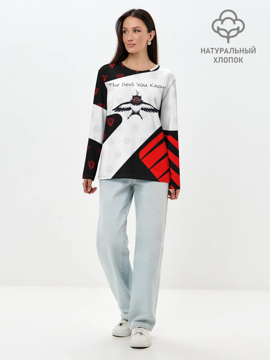 Лонгслив женский. Хлопок / The Devil You Know!
