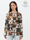 Лонгслив женский. Хлопок / Я ЛЮБЛЮ СОБАК / I LOVE DOGS