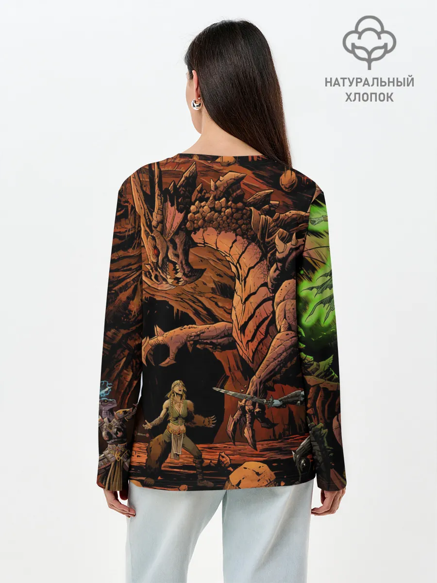 Лонгслив женский. Хлопок / Dungeons and Dragons | Схватка