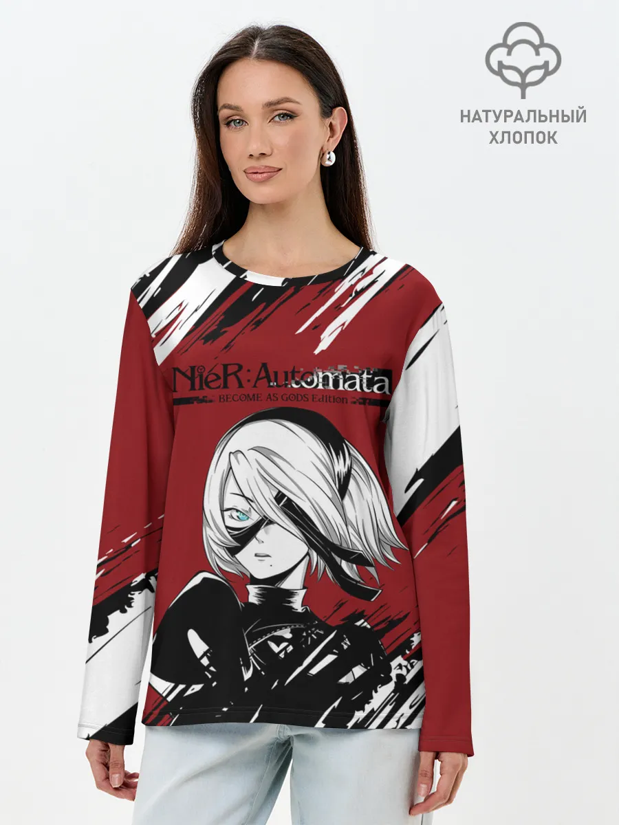 Лонгслив женский. Хлопок / ЙоРХа | Nier Automata