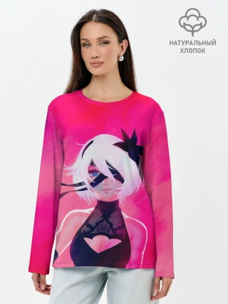 Лонгслив женский. Хлопок / Nier Automata | 2B