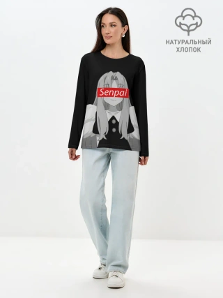 Лонгслив женский. Хлопок / Filo Senpai