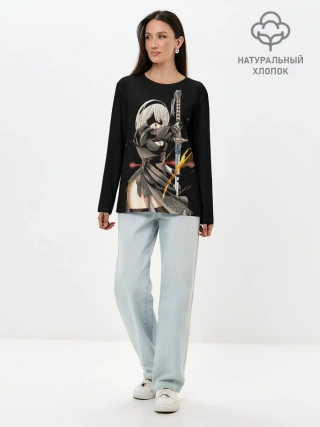 Лонгслив женский. Хлопок / Nier: Automata