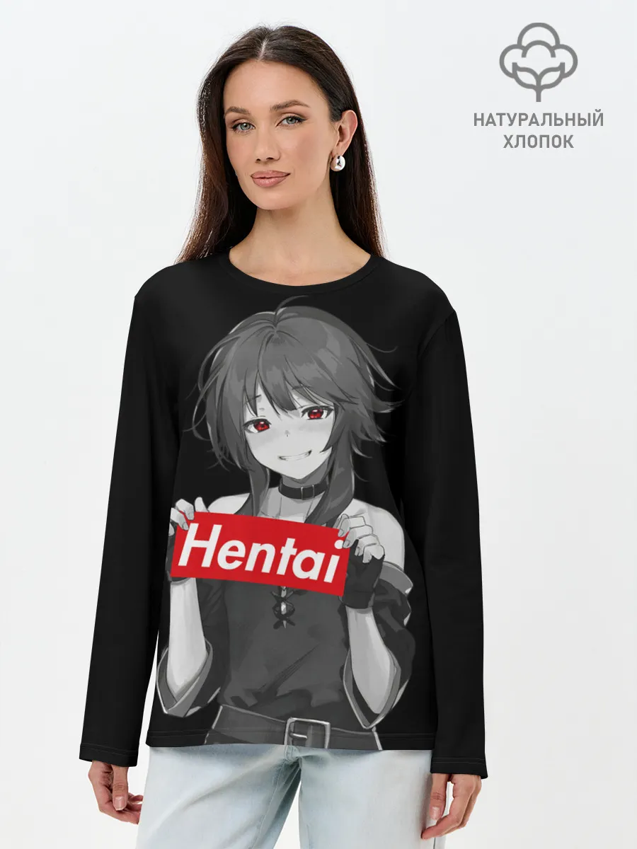 Лонгслив женский. Хлопок / Megumin Hentai