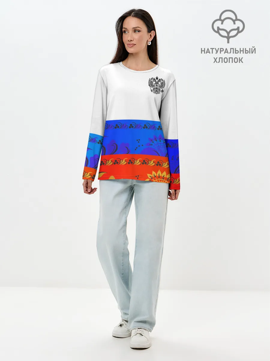 Лонгслив женский. Хлопок / Russia 3