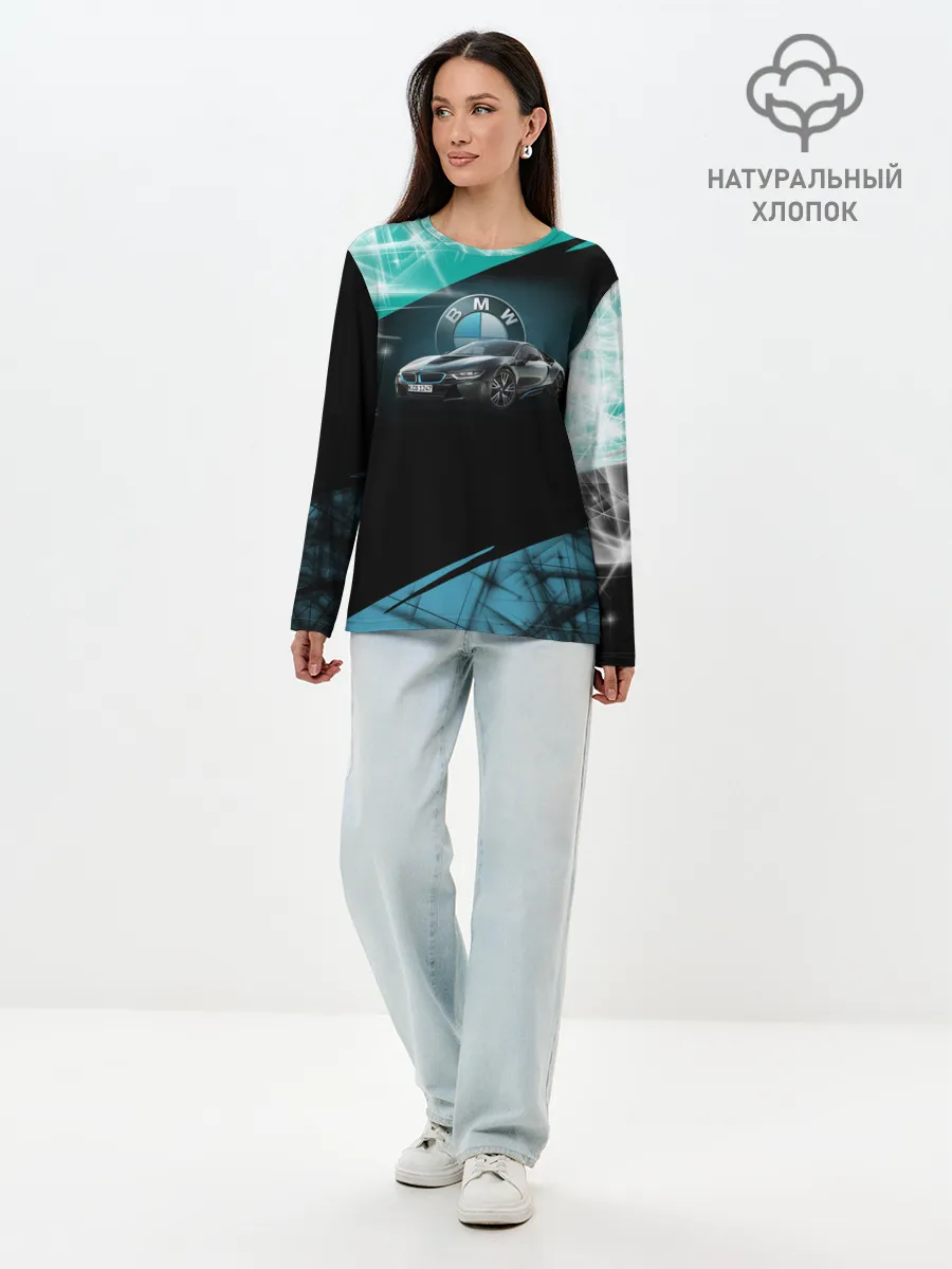 Лонгслив женский. Хлопок / BMW