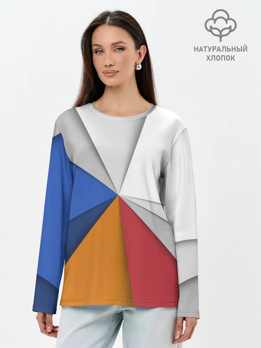 Лонгслив женский. Хлопок / Трегоугольник