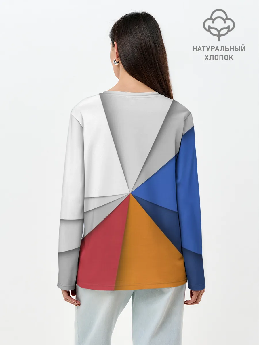 Лонгслив женский. Хлопок / Трегоугольник