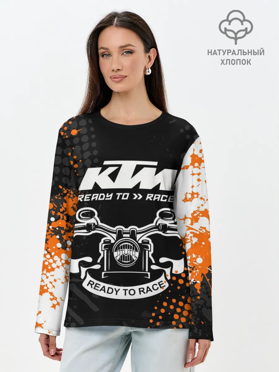 Лонгслив женский. Хлопок / KTM MOTORCYCLES / КТМ МОТОЦИКЛЫ