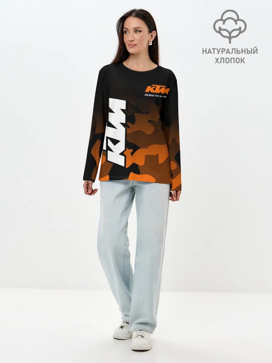 Лонгслив женский. Хлопок / KTM MOTORCYCLES / КТМ МОТОЦИКЛ