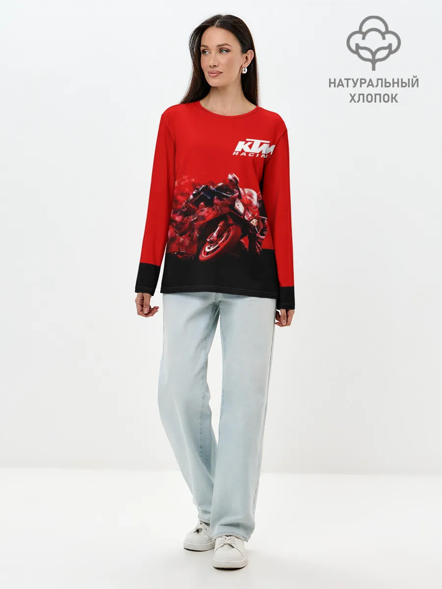 Лонгслив женский. Хлопок / KTM MOTORCYCLES / КТМ МОТОЦИКЛ