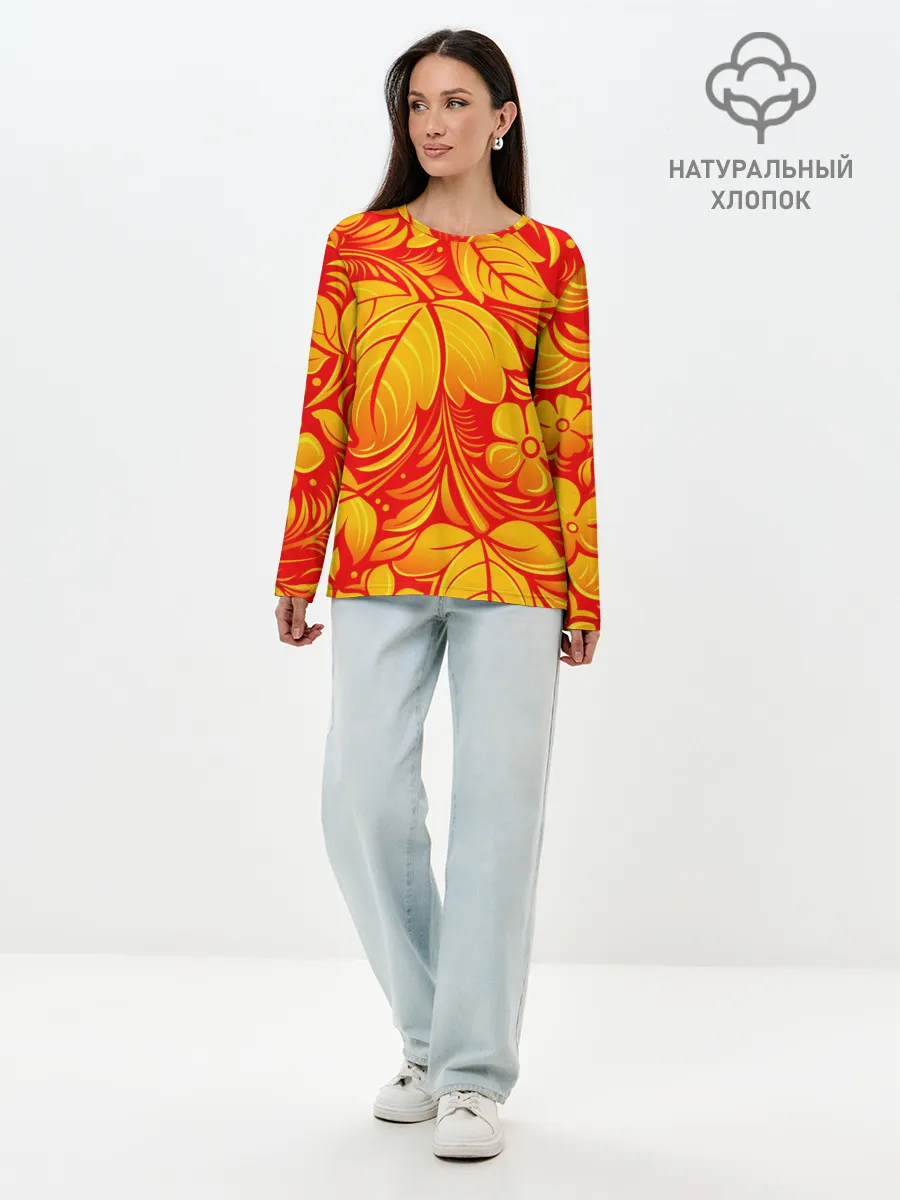 Лонгслив женский. Хлопок / НАЦИОНАЛЬНЫЙ УЗОР
