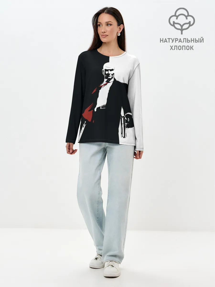Лонгслив женский. Хлопок / Hitman BW