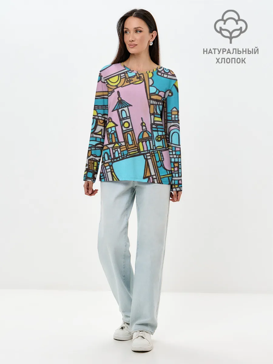 Лонгслив женский. Хлопок / Римские каникулы