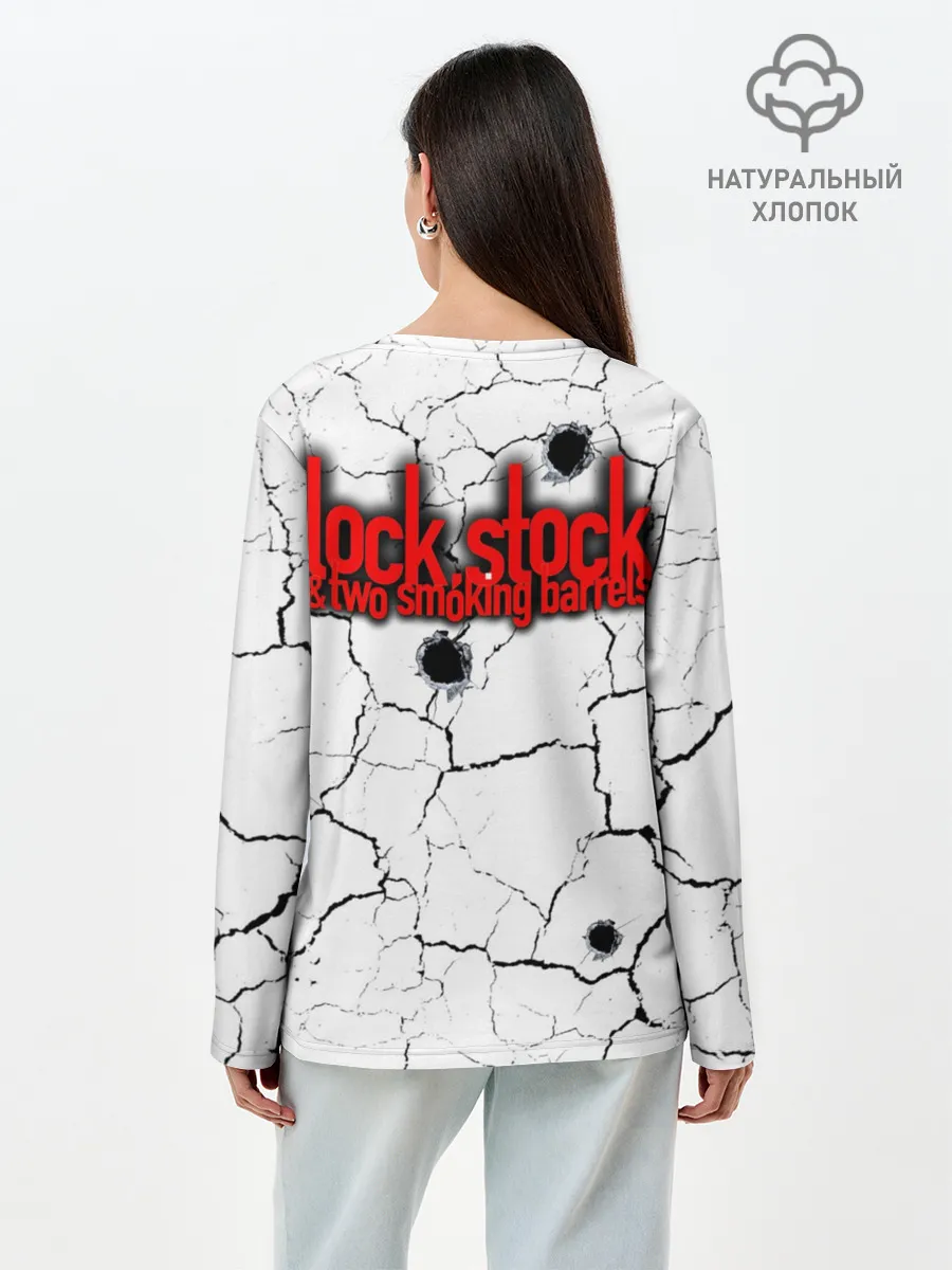 Лонгслив женский. Хлопок / Lock, money, two barrels $$$