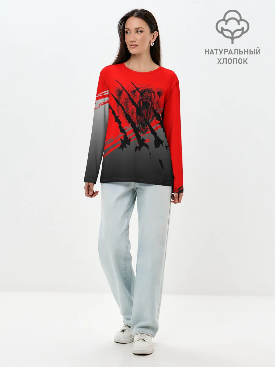 Лонгслив женский. Хлопок / Славянские символы