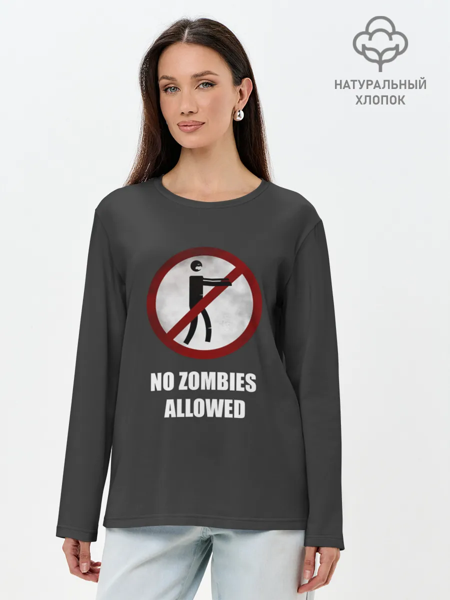 Лонгслив женский. Хлопок / NO ZOMBIES ALLOWED