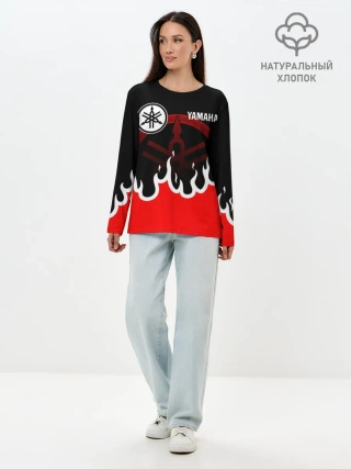Лонгслив женский. Хлопок / YAMAHA / ЯМАХА / МОТОСПОРТ